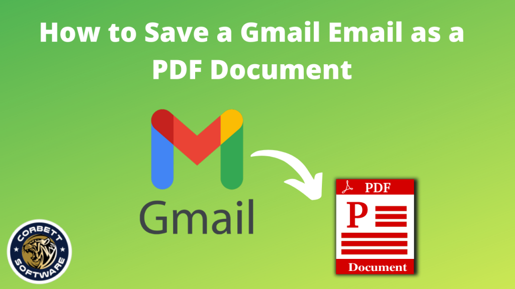 Save a Gmail Email as a PDF