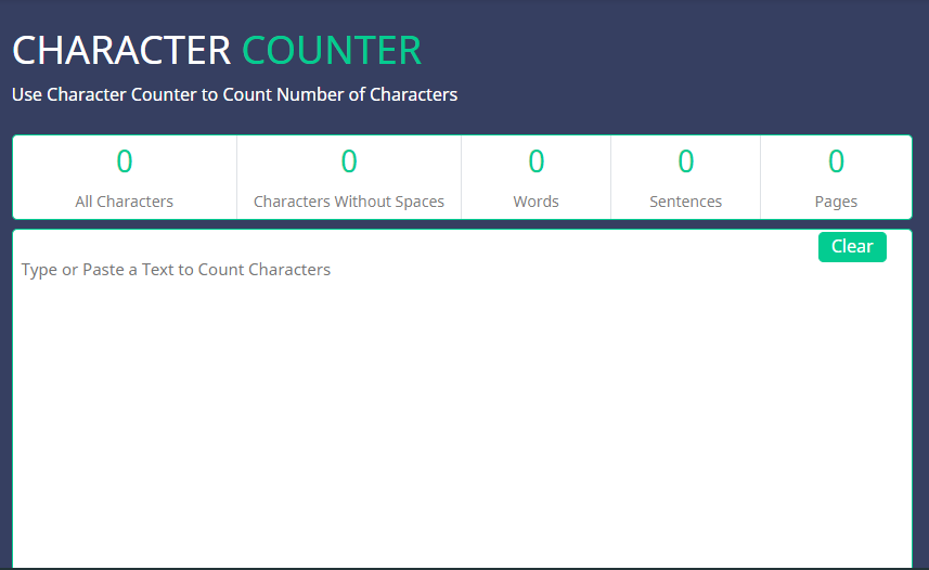 Character Counter Homepage 