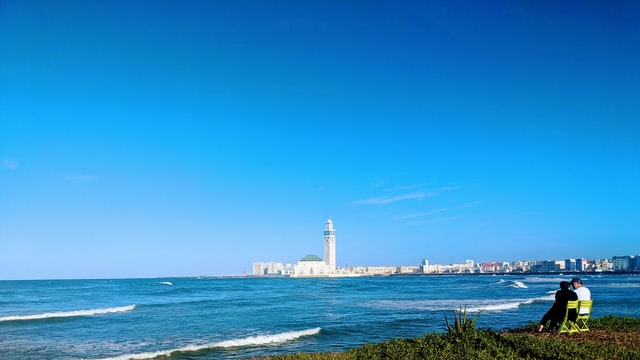 Casablanca mosque from the beach