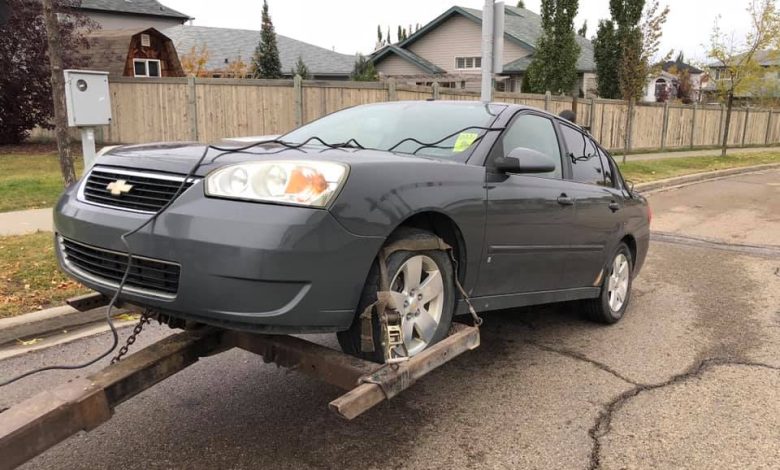 old damaged cars