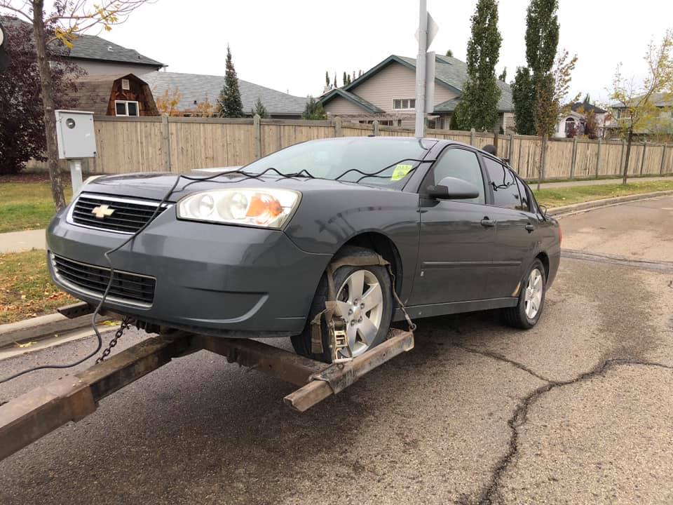 old damaged cars