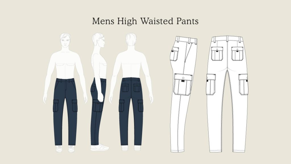 Design men high wasted pants