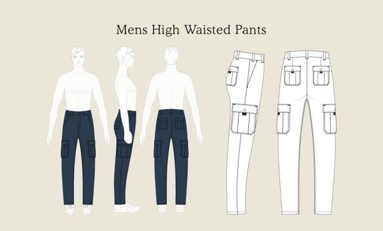 Design men high wasted pants